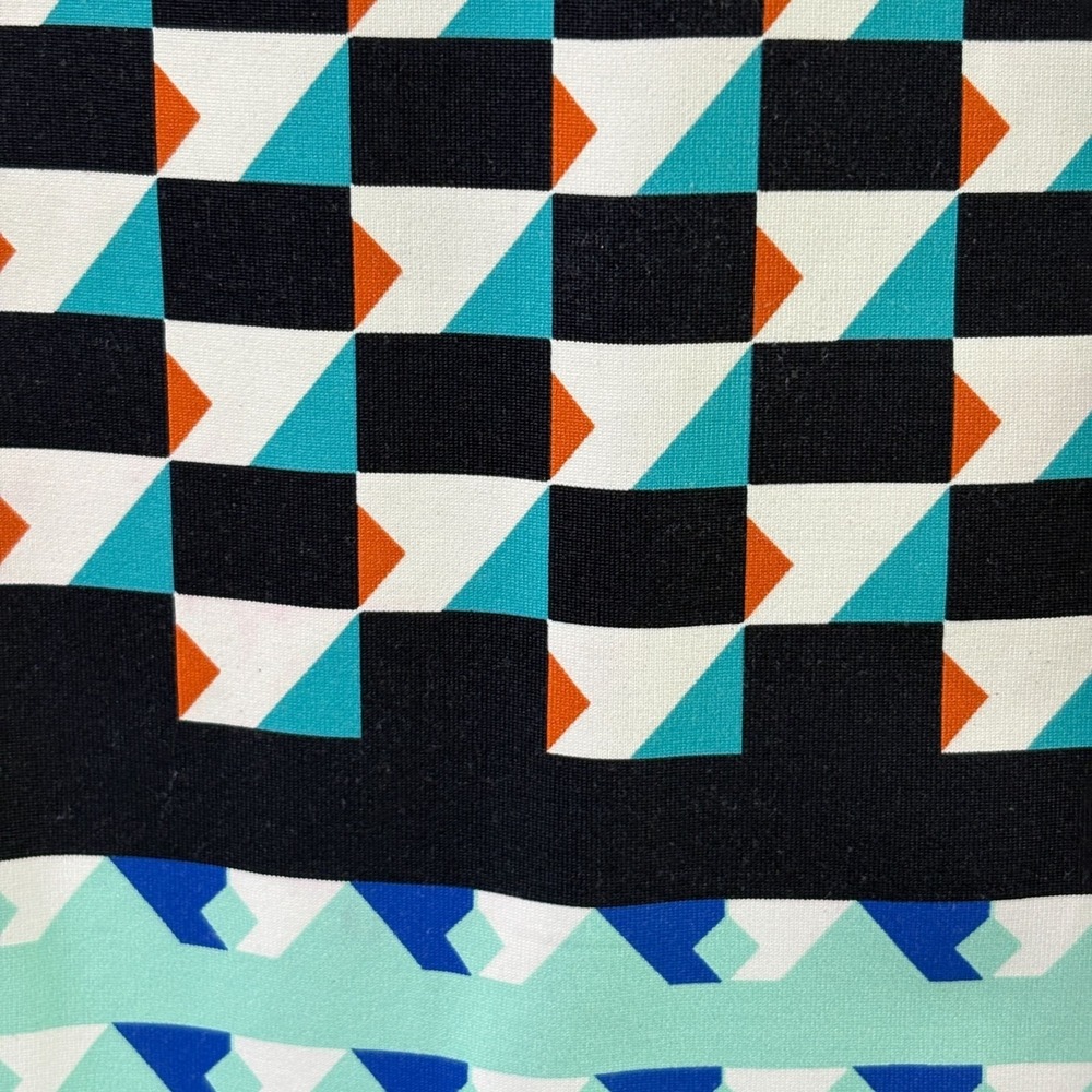 Jean Pierre Klifa Paris Golf Top Size M BLue Orange Pixal Print 1/4 Zip Athletic - Picture 5 of 14
